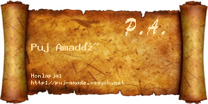 Puj Amadé névjegykártya